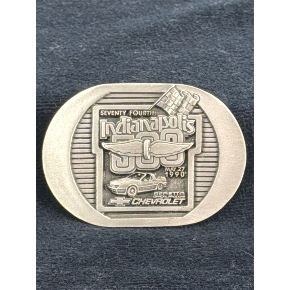 Vintage 1990 Indy 500 Chevrolet Beretta Pace Car‎ Pewter Belt Buckle 100/500